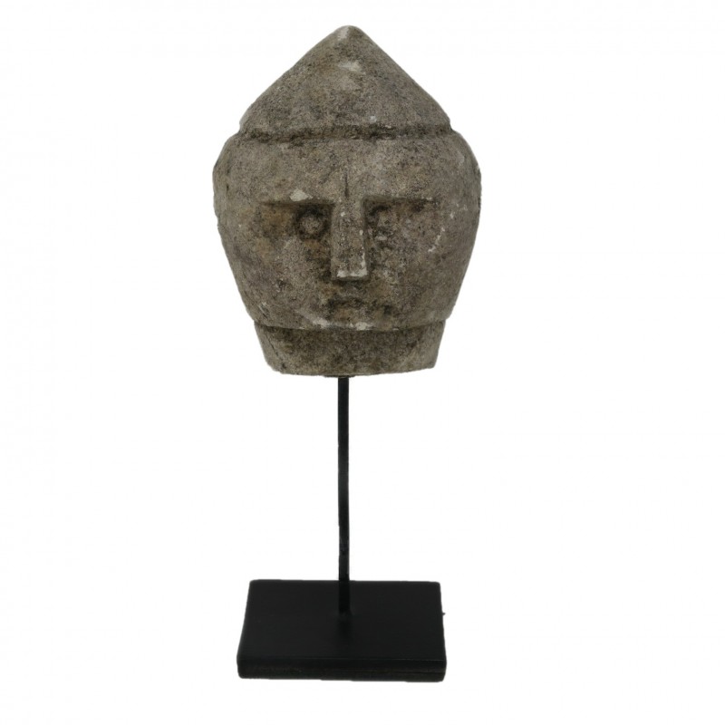 PRIMITIVE STONE STATUE HEAD TUA       - DECOR ITEMS